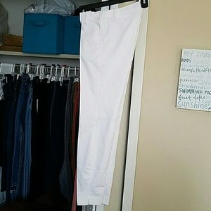 White H&M cropped stretch slacks